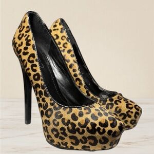 💛🖤🤎 ALDO - Calf Hair Leopard Print Stiletto Heels - Gorgeous!